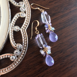K14GF Pink Amethyst and Lavender Chalcedony Earrings 第8張的照片
