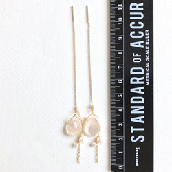 K14GF Freshwater pearl 2way American earrings 第4張的照片