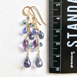 K14GF Iolite and blue gemstones earrings 第4張的照片
