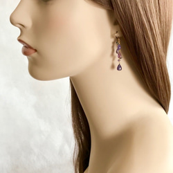 K14GF Iolite and blue gemstones earrings 第5張的照片