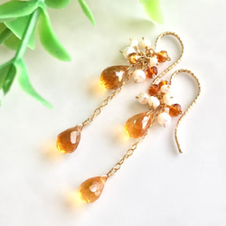 K14GF Golden citrine Earrings 第1張的照片