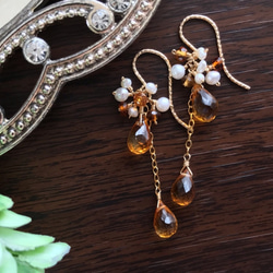 K14GF Golden citrine Earrings 第2張的照片