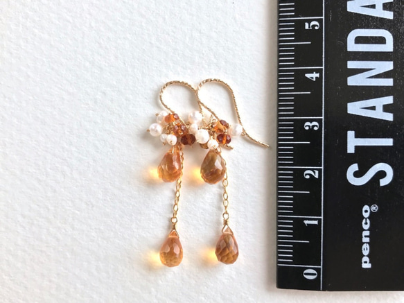 K14GF Golden citrine Earrings 第4張的照片