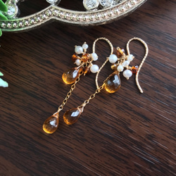 K14GF Golden citrine Earrings 第8張的照片