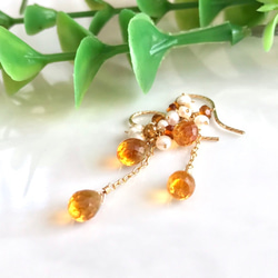 K14GF Golden citrine Earrings 第9張的照片