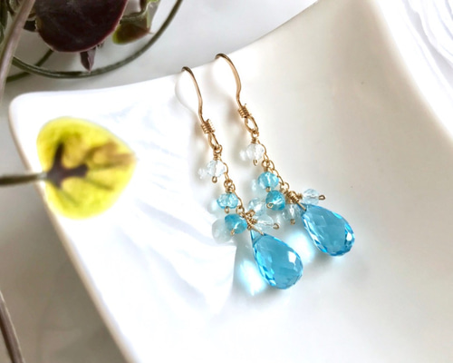 14kgf スイスブルートパーズ ピアス/イヤリング SKY ピアス