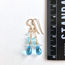 K14GF Swiss Blue Topaz Earrings 第4張的照片