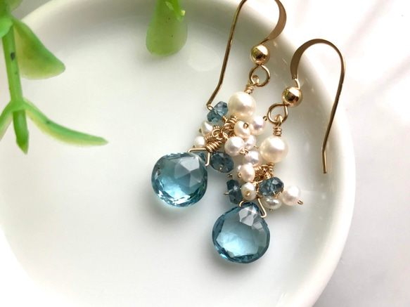 K14GF London Blue Topaz Earrings 第1張的照片