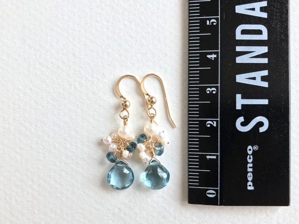 K14GF London Blue Topaz Earrings 第4張的照片