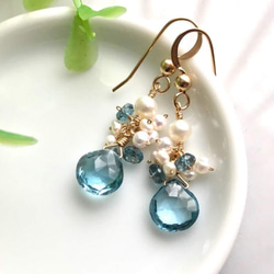 K14GF London Blue Topaz Earrings 第7張的照片