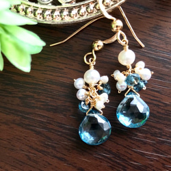 K14GF London Blue Topaz Earrings 第10張的照片