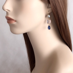 K14GF South Sea Pearl and Amethyst, Kyanite Earrings 第5張的照片