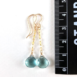 K14GF Blue green Fluorite Earrings 第4張的照片