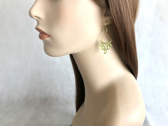 K14GF Peridot Earrings 第4張的照片