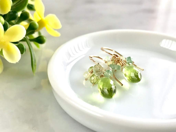 K14GF Peridot petit Earrings 第3張的照片