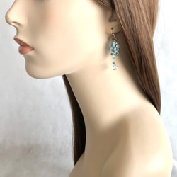 K14GF Sky Blue Topaz Earrings 第4張的照片