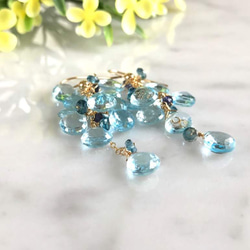 K14GF Sky Blue Topaz Earrings 第9張的照片