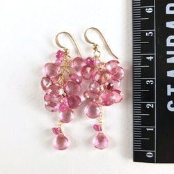 K14GF Pink Topaz Earrings 第4張的照片