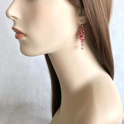 K14GF Pink Topaz Earrings 第5張的照片