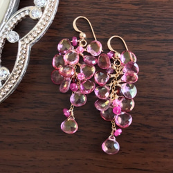 K14GF Pink Topaz Earrings 第8張的照片