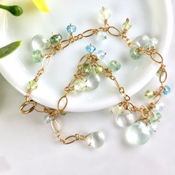 K14GF Green Chalcedony bracelet 第6張的照片