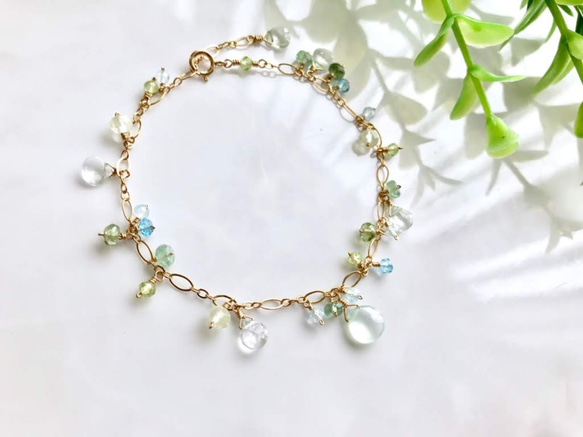 K14GF Green Chalcedony bracelet 第9張的照片