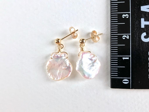 K14GF Keshi Pearl earrings 第4張的照片