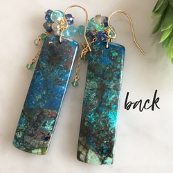 K14GF Chrysocolla earrings 第3張的照片