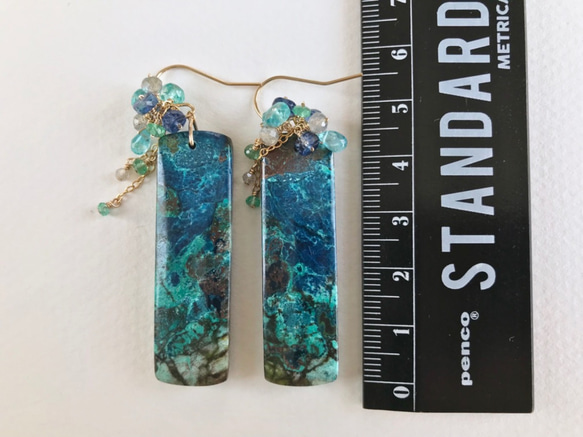 K14GF Chrysocolla earrings 第4張的照片