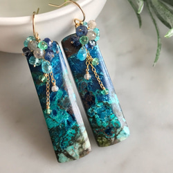 K14GF Chrysocolla earrings 第7張的照片