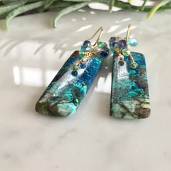 K14GF Chrysocolla earrings 第9張的照片