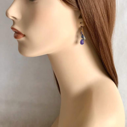 K14GF Big tanzanite and four stone Earrings 第5張的照片