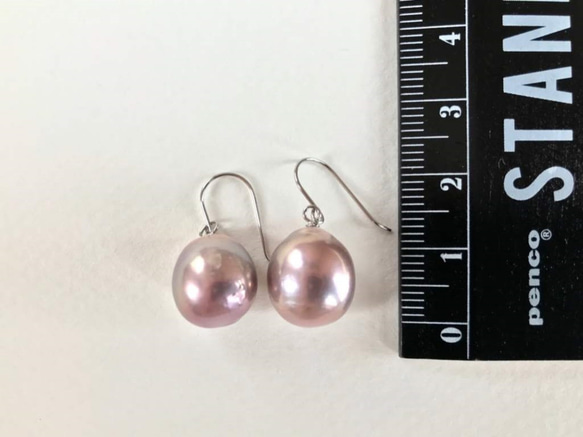 Pt900 Edison Baroque Pearl Hook Earrings 第4張的照片