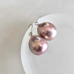 Pt900 Edison Baroque Pearl Hook Earrings 第6張的照片