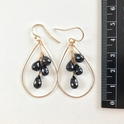 K14GF black Spinel earring 第4張的照片