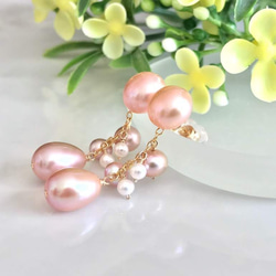 K14GF Cherry Blossom Freshwater Pearl 2way Stud Earrings 第8張的照片