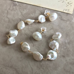 K14GF Baroque Pearl 2way Earrings 第3張的照片