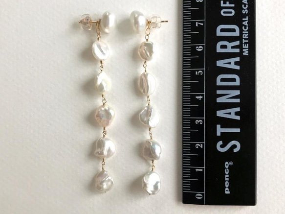 K14GF Baroque Pearl 2way Earrings 第4張的照片