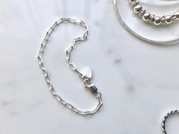 Silver925 cable chain Bracelet 第7張的照片