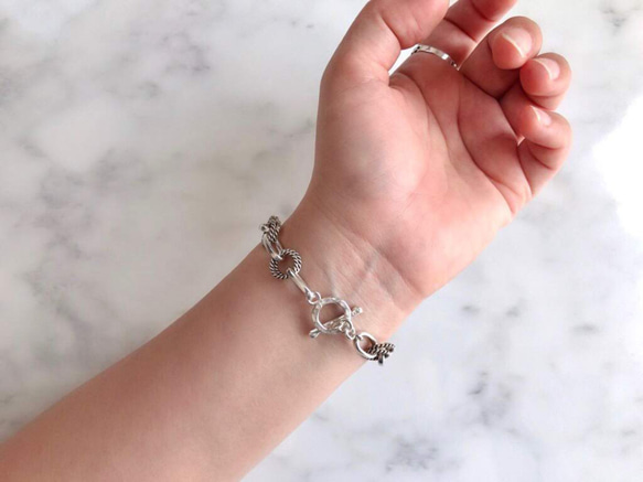 Silver925 chunky chain Bracelet 第4張的照片