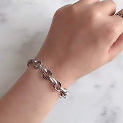 Silver925 chunky chain Bracelet 第6張的照片