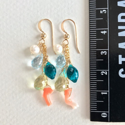 K14GF Lemon Quartz and Peacock Quartz Mermaid Earrings 第4張的照片