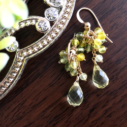 K14GF Lemon Quartz and Yellow Chalcedony Earrings 第8張的照片