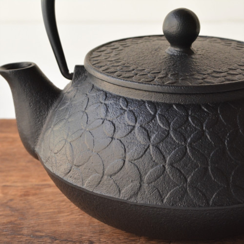 南部鉄器 鉄瓶兼用急須 七宝黒焼付 直火／ポット／0005818