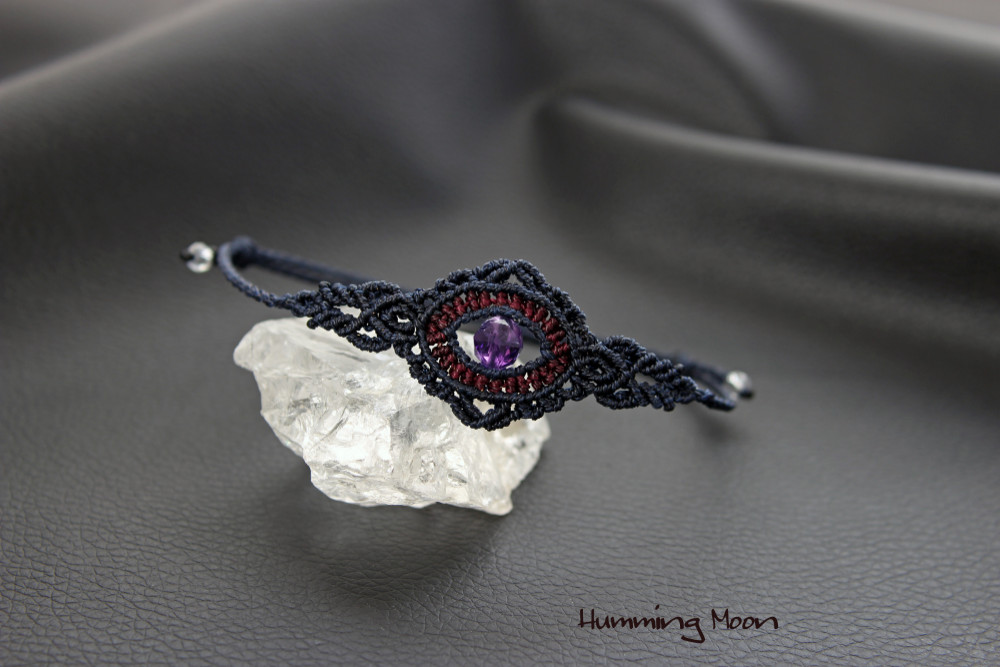 amethyst　eye　anklet ／ ダークネイビー×ボルドー 4,396円