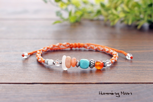 ターコイズ×カーネリアン～7種の天然石とバイカラーコード