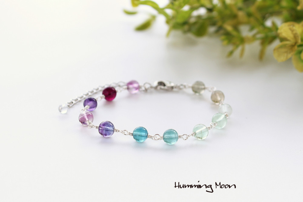 フローライトのグラデーションカラーブレスレット№２