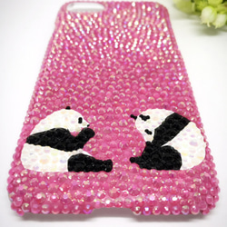 iPhone全機種受注対応　動物シリーズ　パンダ　アイフォンケース　ピンク 3枚目の画像