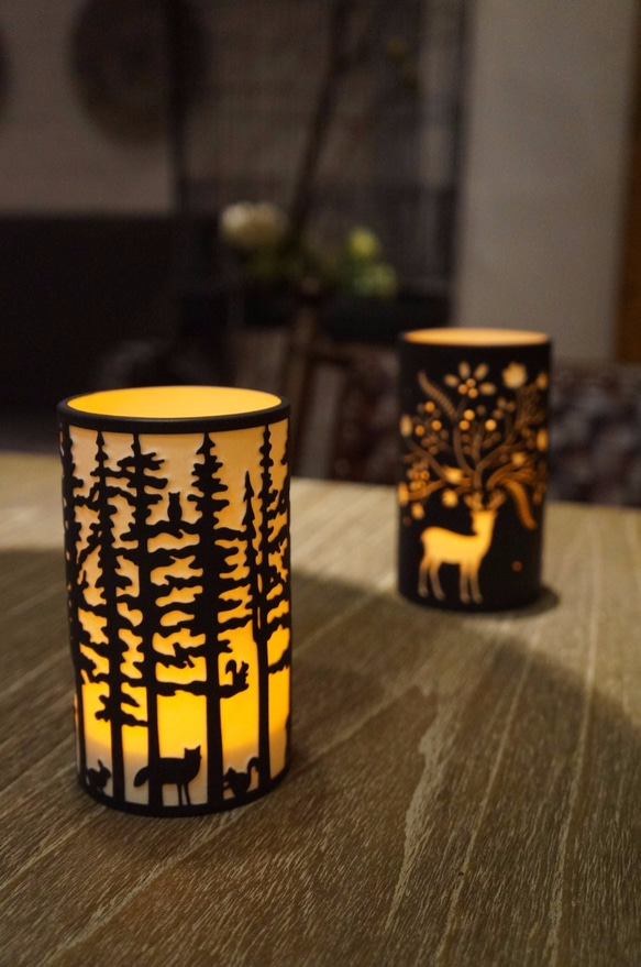 【森の宝陶瓷燈杯組】雙層雙色鏤雕陶瓷‧小夜燈‧情境燈飾 (含獨家專利觸控LED燈) 第1張的照片