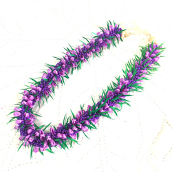 リボンを使ったバックアクセサリーハワイアン リボンレイ ラベンダー薄紫 クロッカス  長さ調節可能 5枚目の画像